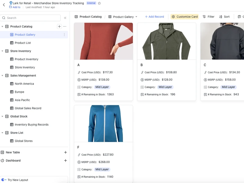 Template Theo dõi hàng tồn kho của cửa hàng